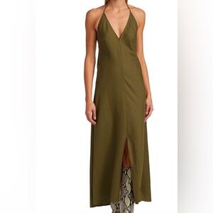 NWT FRAME Laced-Back Halter Dress.
MILITARY GREEN. SIZE L $428.NiemanMarcus.SAKS